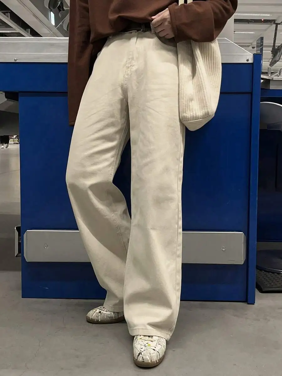 メンズ 無地 カジュアル 履きやすい ジーンズ