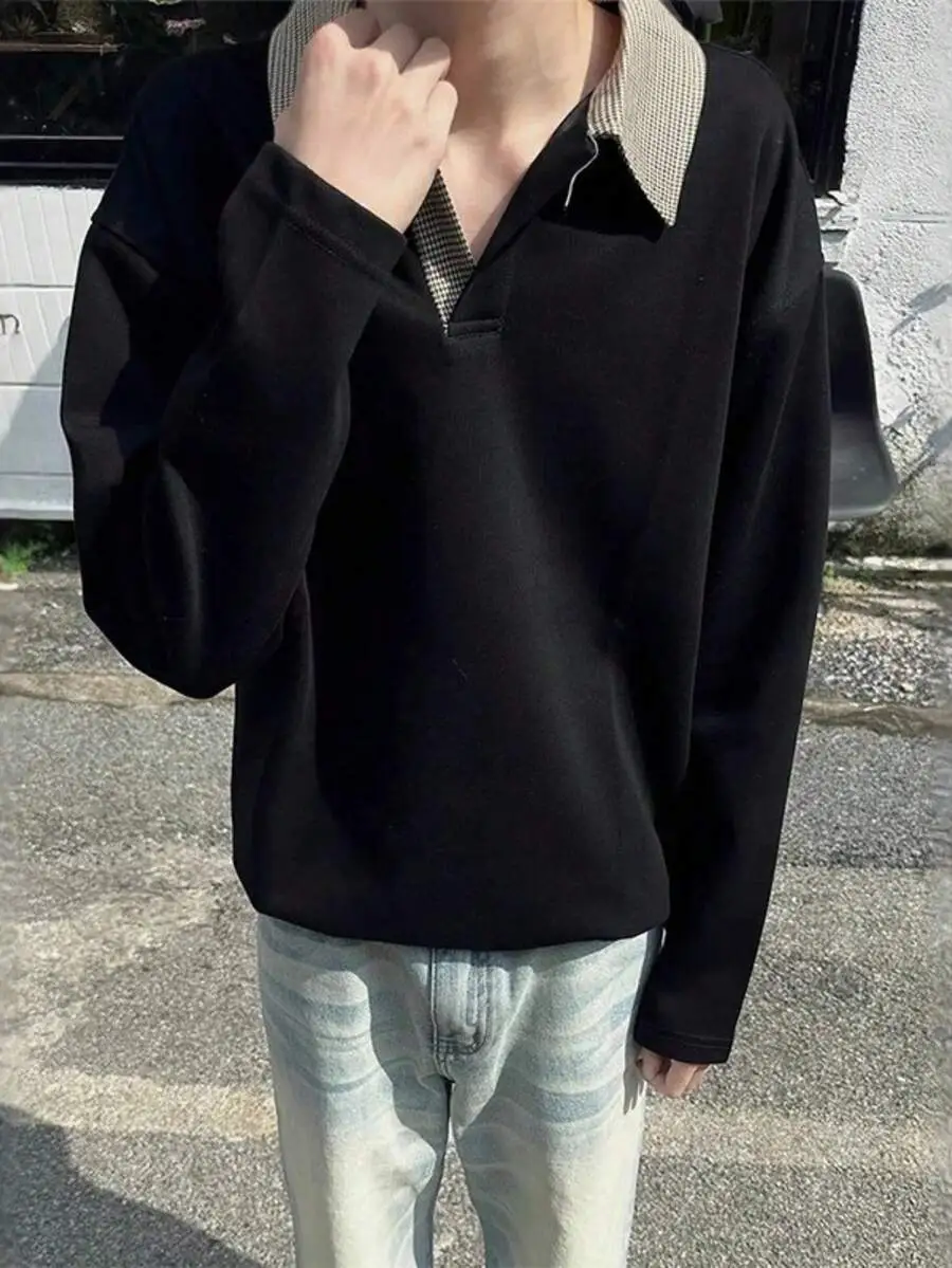 千鳥格子 ゆったり 高級感 長袖 トップス