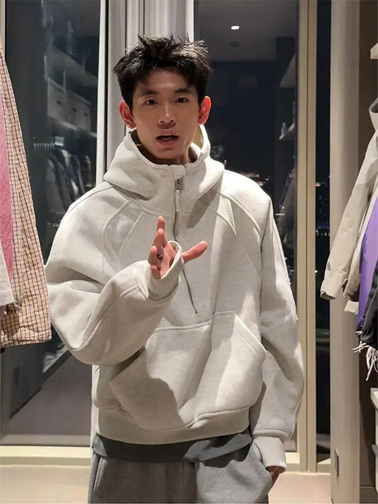 スタンドネック フード付き カジュアル 合わせやすい トップス