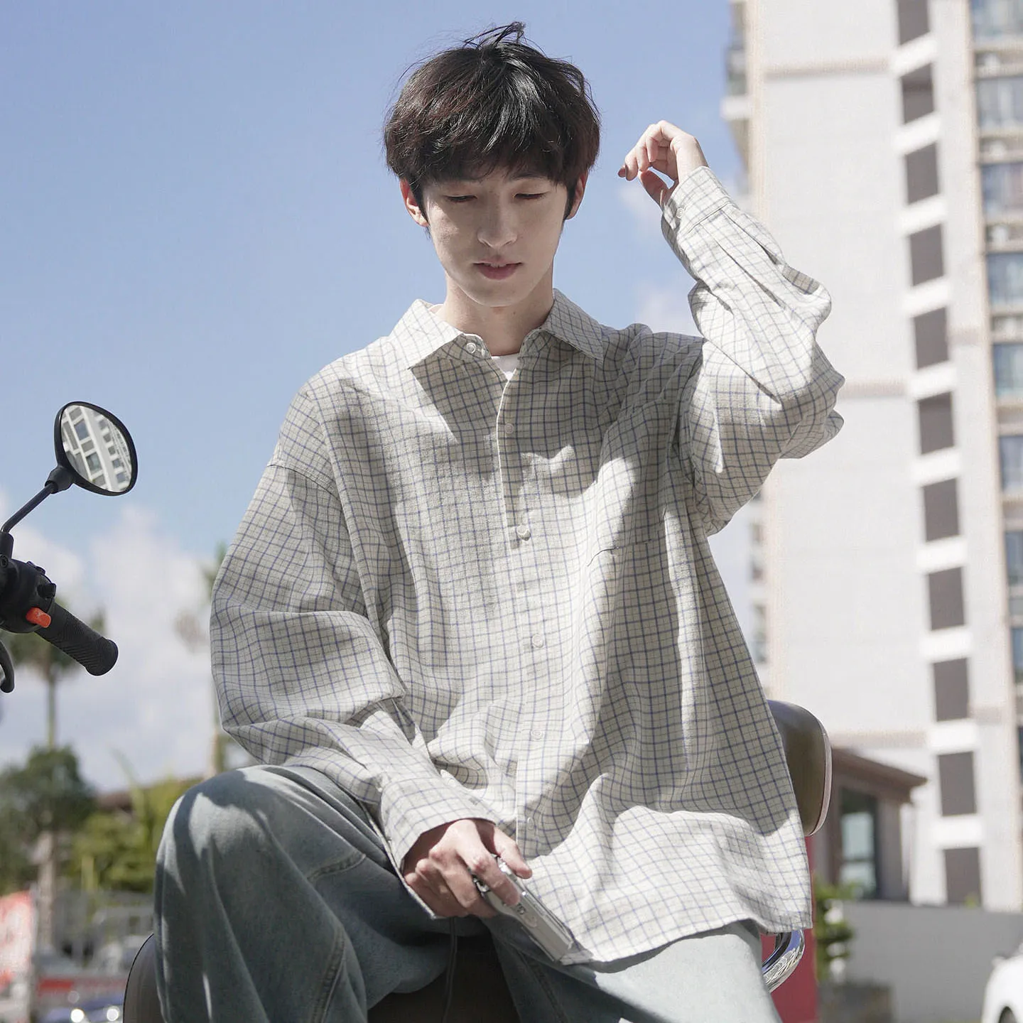 大人気 チェック柄 カジュアル 合わせやすい トレンド シャツ